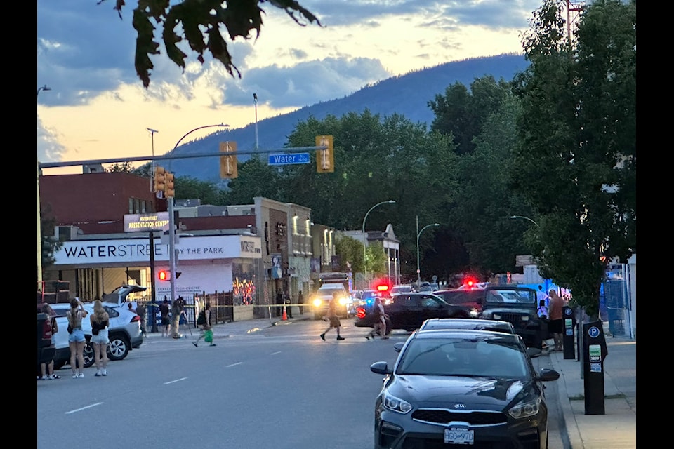 Police incident downtown . 