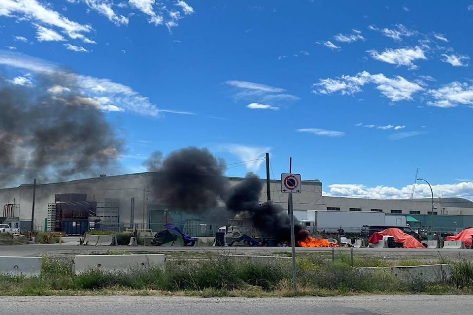 Tent burns on 鶹ѡ's Rail Trail. 