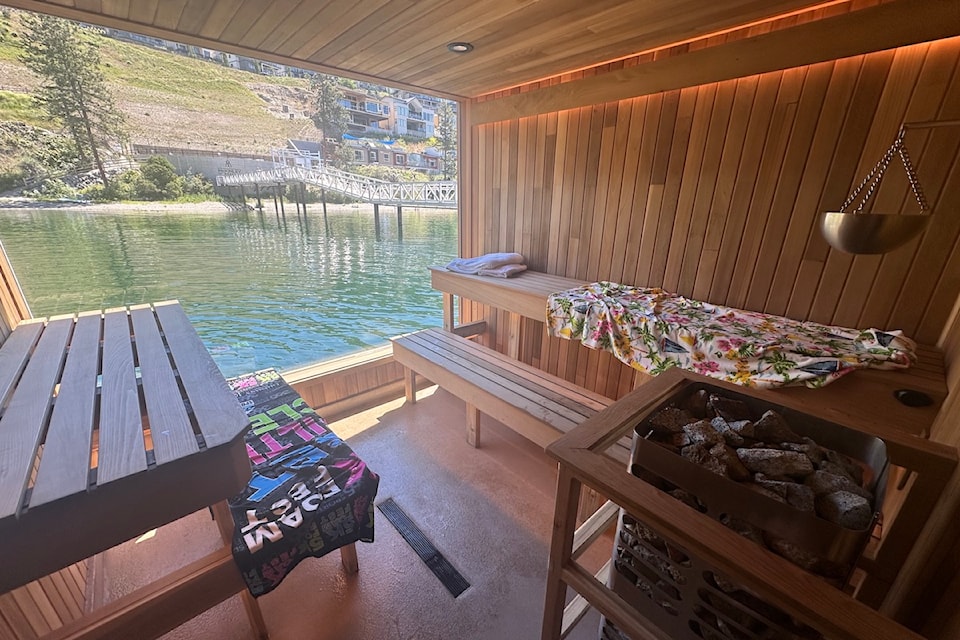 Loyly floating sauna and cold plunge will return to downtown Kelowna in October 2024. 