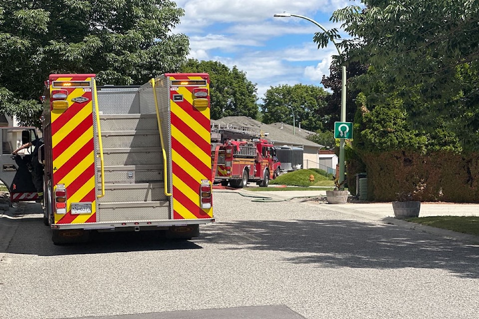 Fire in garage on Ivans Court. 