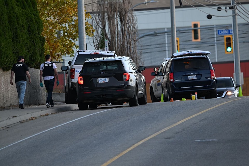 Police presence at the intersection of Carmi and Government on Oct. 22