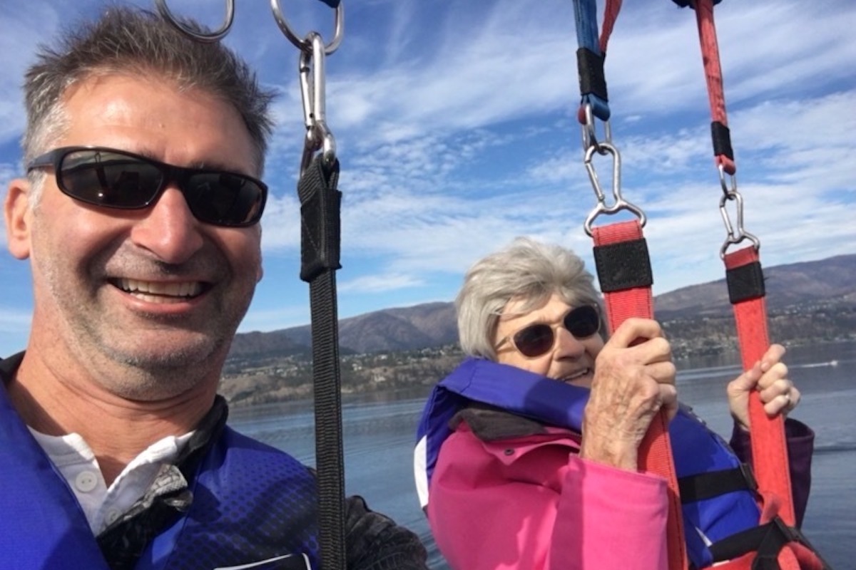 'What a thrill' Kelowna senior parasails her way into 95th birthday
