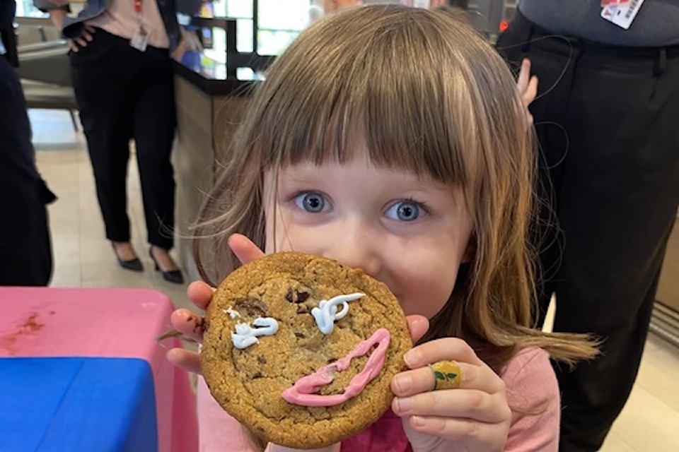 Children from the YMCA care program decorated cookies for the Tim Hortons Smile Cookie Campaign on April 28, 2025