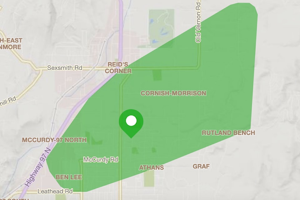 Power has been restored for all 2,343 FortisBC customers.