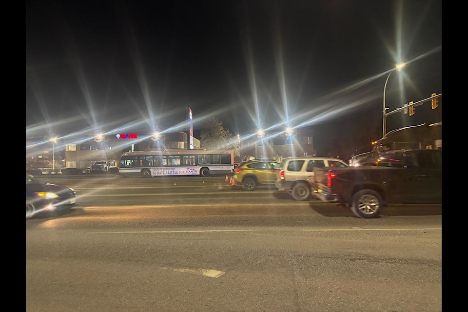 Crash involving Kelowna city bus on Harvey.