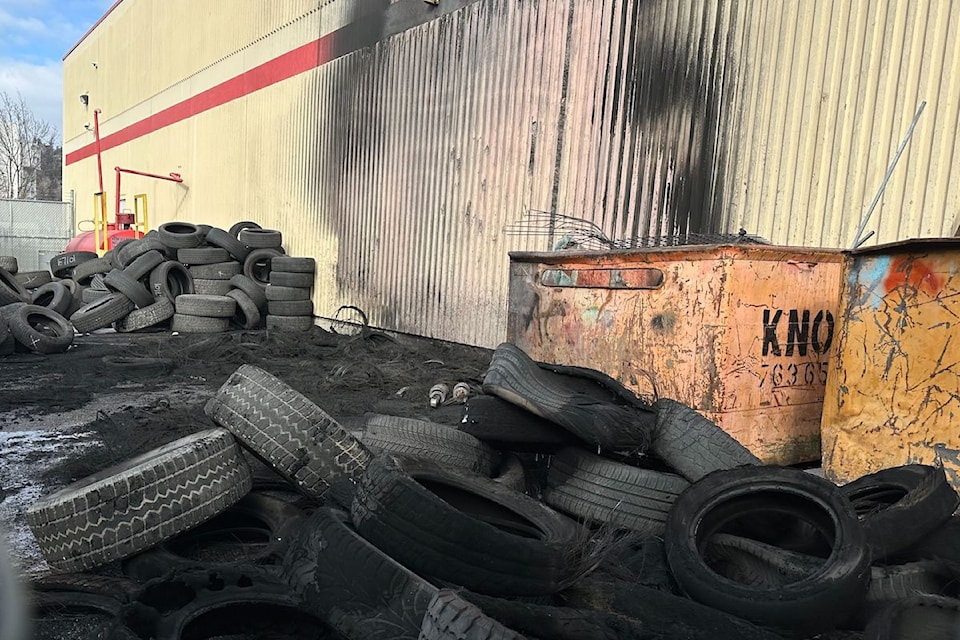 A tire fire outside 鶹ѡ's Canadian Tire on Feb. 9, 2025 has been deemed suspicious. 