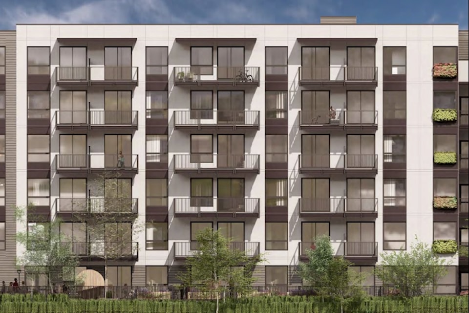 Conceptual rendering of a six-storey, rental only apartment project planned for 305 Drysdale Boulevard in Glenmore Village Centre.