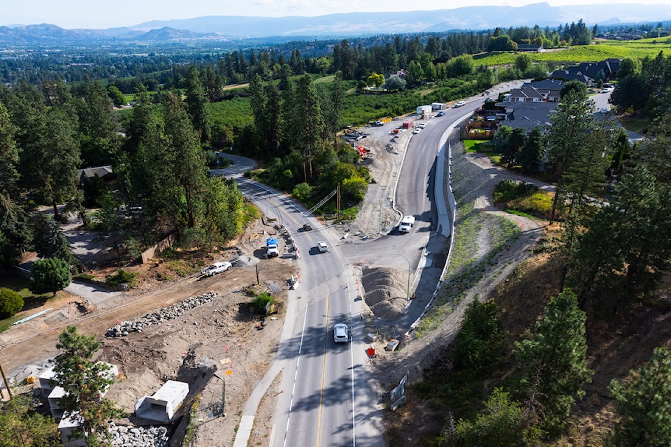 Chute Lake Road/Frost Road extension and roundabout construction in July, 2025.