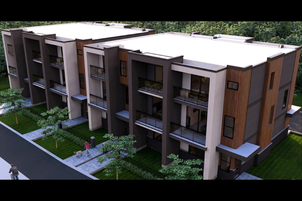 Conceputual rendering for a five-unit town home project planned for 727 Burne Avenue.