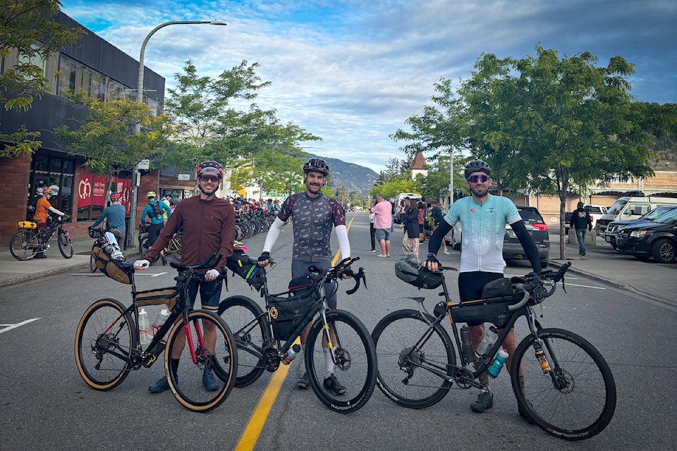 Left to right: Alex Senger, Brad Bickley and Stuart Mackey, all from 91Ѽ placed 2nd, 1st and 4th in the BC Epic gravel bike race. 