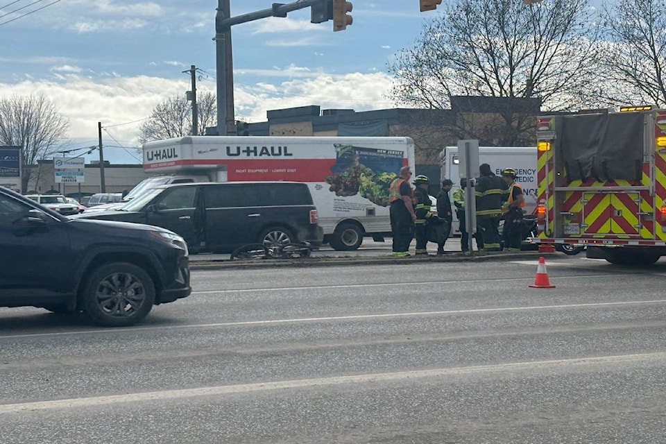 A cyclist was hit by an SUV at the intersection of Harvey Avenue and Spall Road on Tuesday, Mar. 25, 2025.