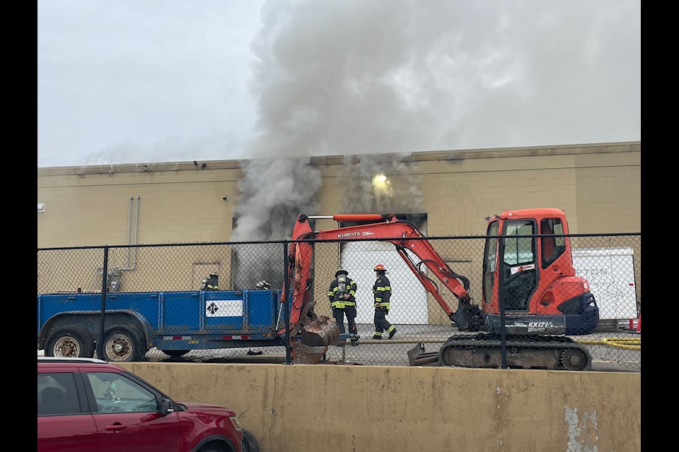 Fire inside commercial building in Rutland.