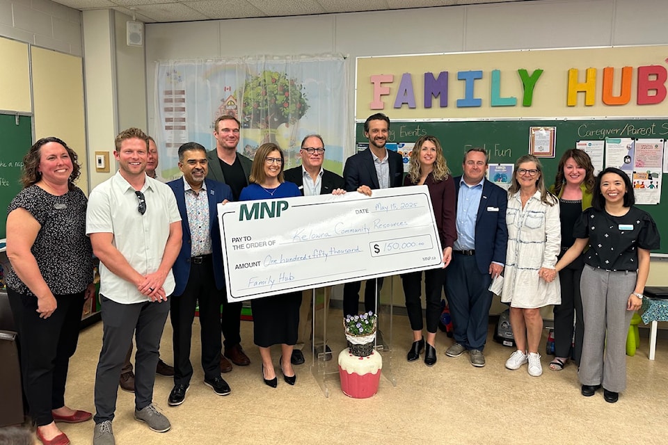 KCR Community Resources received an $150,000, three year commitment from MNP accounting firm and the Central Okanagan Foundation on Thursday, May 15.