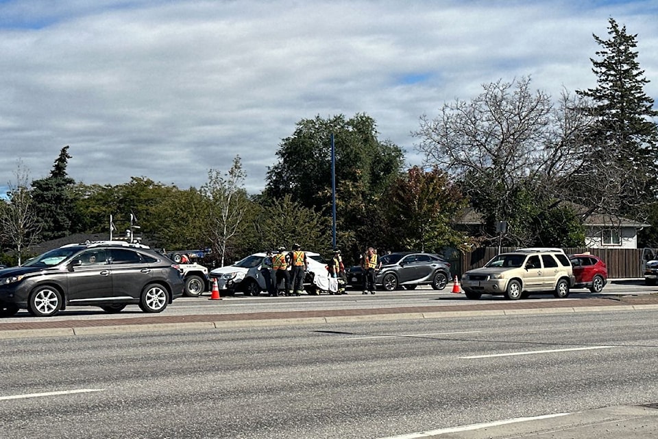 Three vehicle crash at Harvey and Gordon.