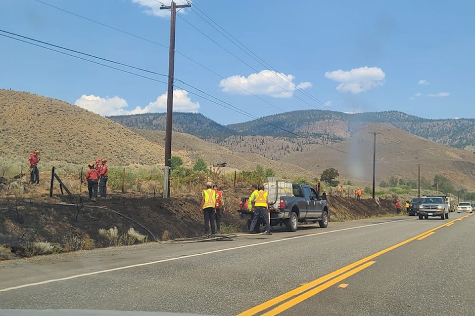 Fire off Highway 1 near Cache Creek. 