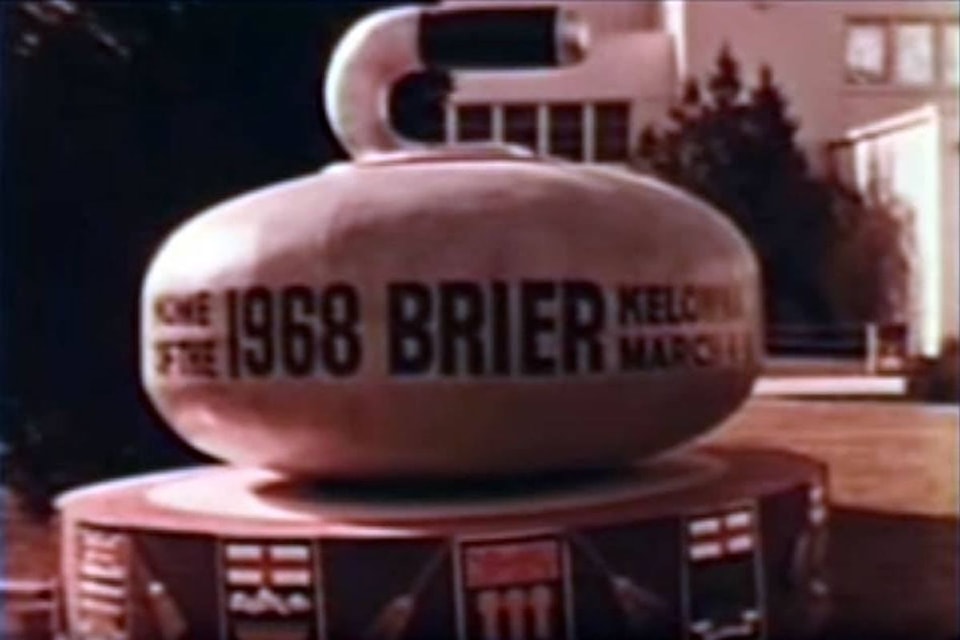 This historic photo is of a giant curling rock on display during the 1968 Brier, the last time 鶹ѡ hosted the event.