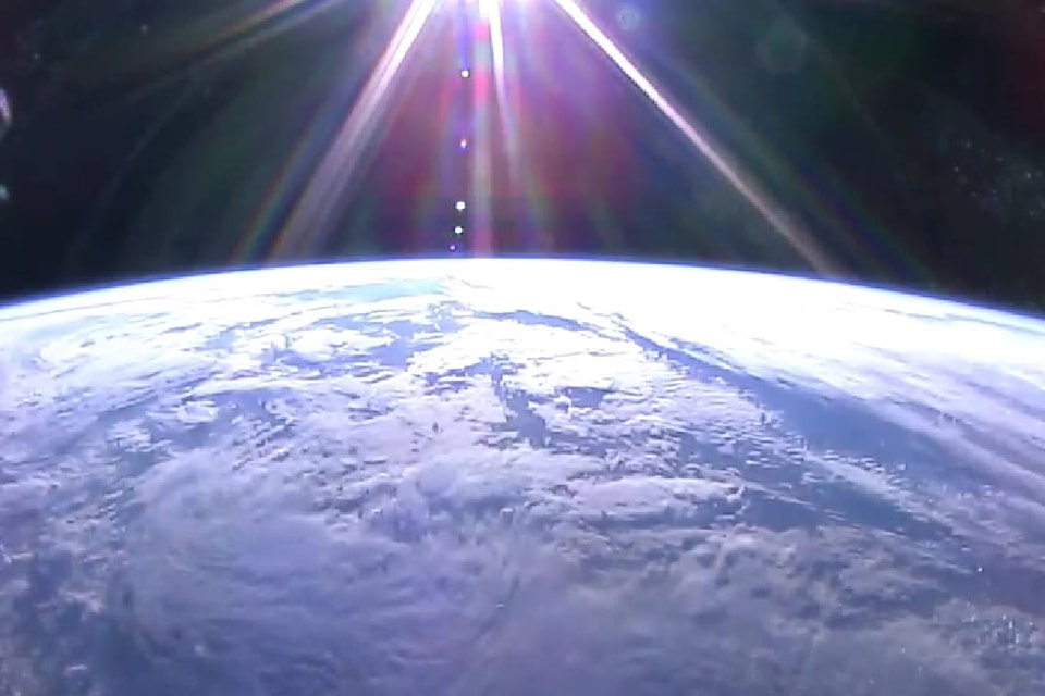 A view from the International Space Station’s HD Earth View camera as it flies over the northwest coast of Europe shows the snow-covered landscape of countries such as Germany, France and Norway, partially obscured by cloud cover. (NASA/ISS HD Earth View)