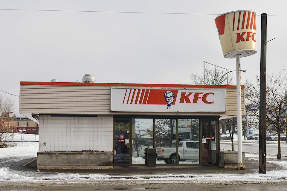 The downtown Salmon Arm KFC location will be closing its doors on Sunday, Dec. 29, 2019. (Cameron Thomson/Salmon Arm Observer)