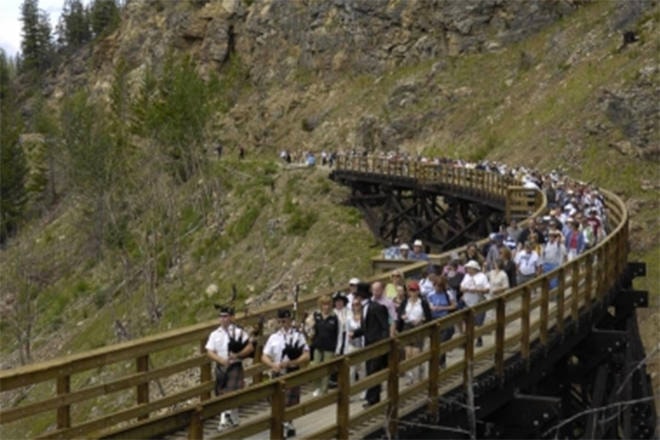 Trestles at Myra Canyon near Kelowna on the Kettle Valley Railway, which is said to be the longest trail network in British Columbia. (Black Press Media file photo)