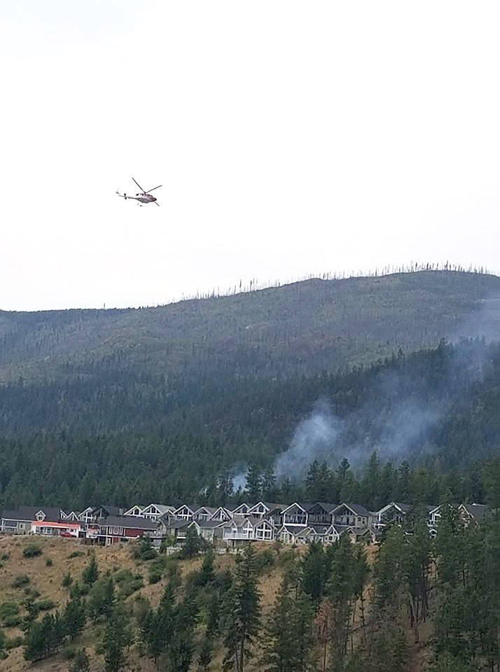 A helicopter was combatting the blaze. (Contributed)