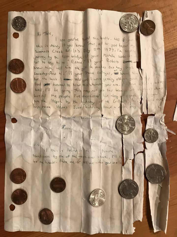 Hope received a digital photo of the letter, and the original is being mailed to her. (Contributed)
