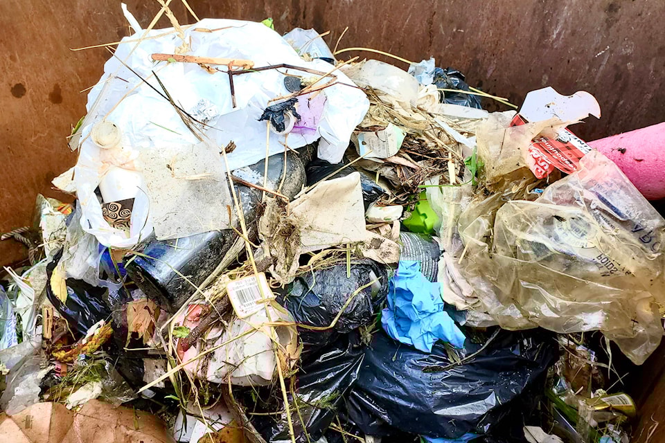 A group of 91Ѽ Yacht Club volunteers fetched six large garbage bins full of garbage from 91Ѽ’s waterfront, last week. (Submitted - Susanne Young)