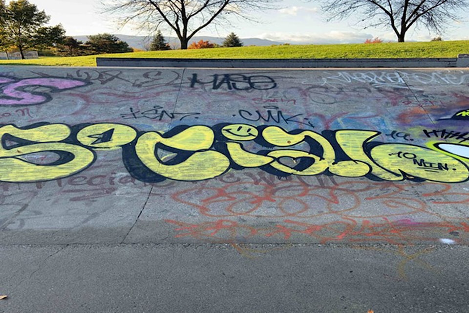 ‘SOCIAL’ tag spotted in Kelowna. (RCMP photo)