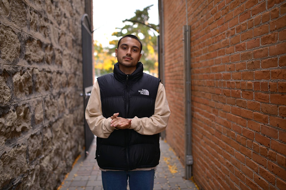 Cameron James is celebrating the recent release of his second single, Voodoo. He is pictured in downtown 鶹ѡ, his hometown. (Phil McLachlan - Capital News)