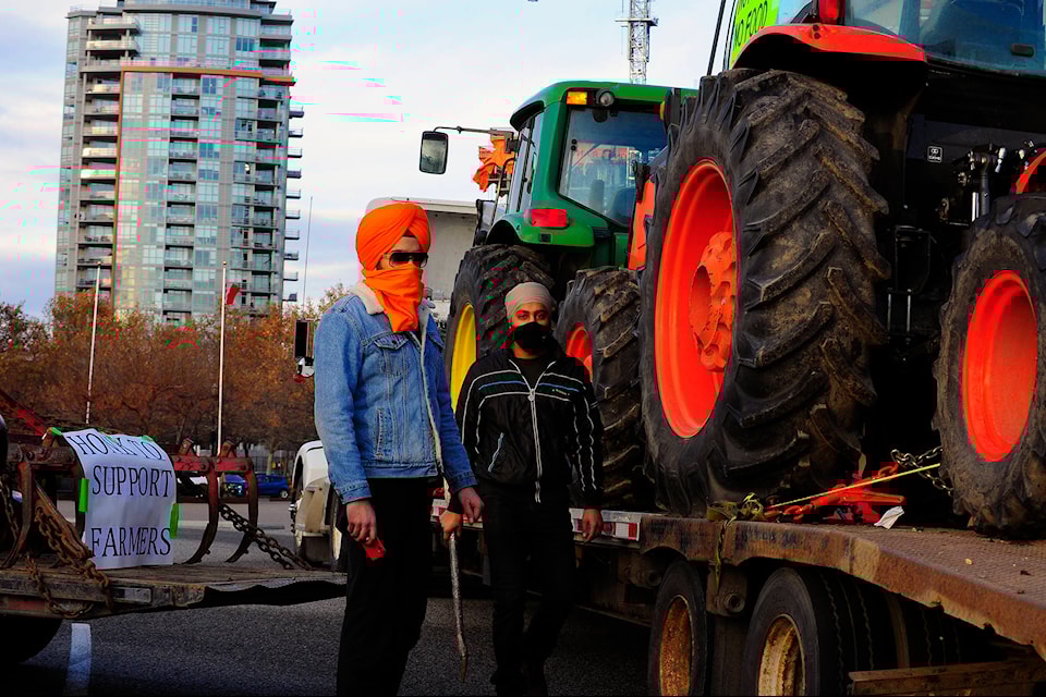 Protesters gathered at Prospera Place in 鶹ѡ on Sunday, Dec. 6, in opposition to what they called anti-farmers bills in India. (Michael Rodriguez - Capital News)