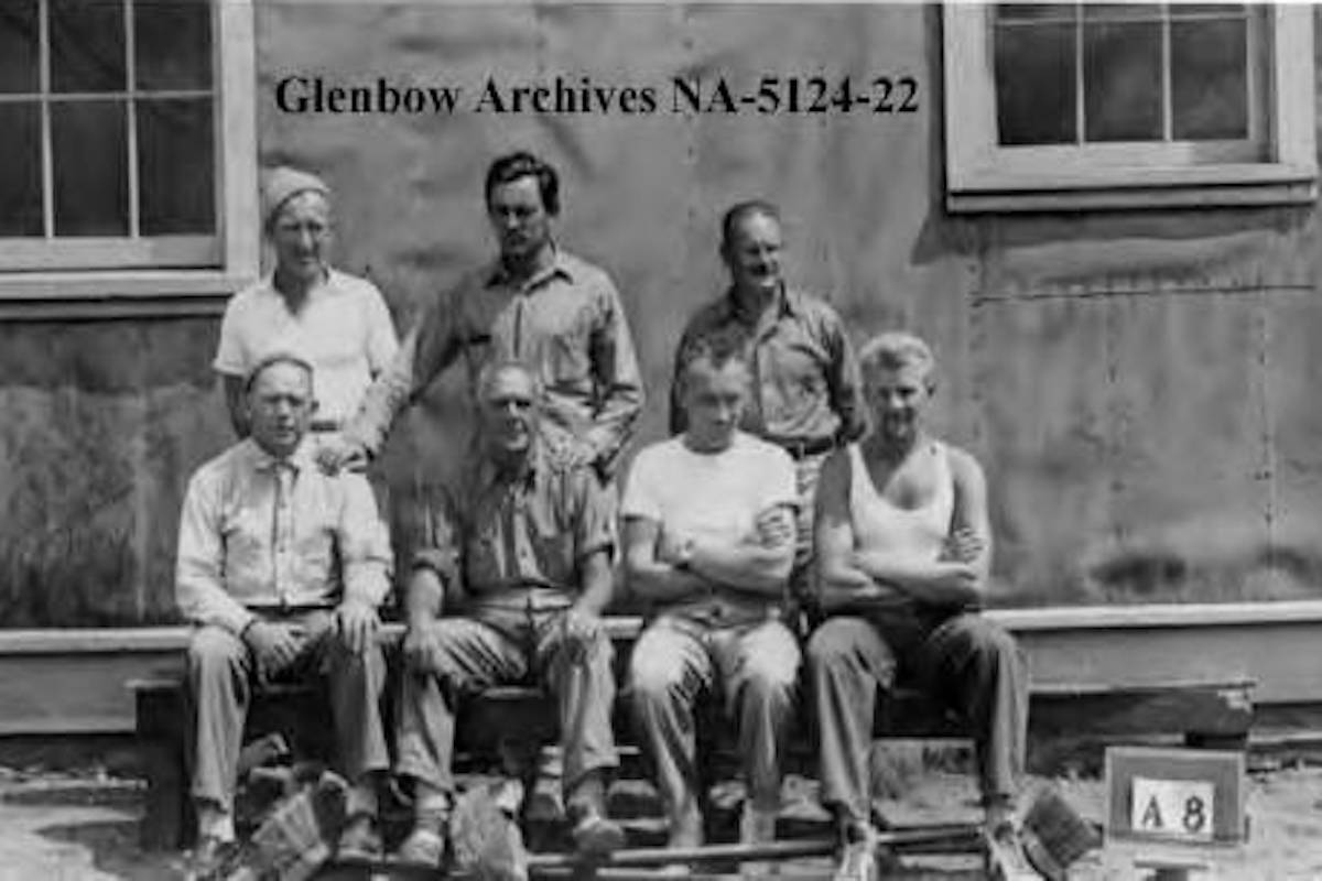 Italian-Canadian prisoners at the Kananaskis prisoner of war camp in Alberta. (University of Calgary - Contributed)