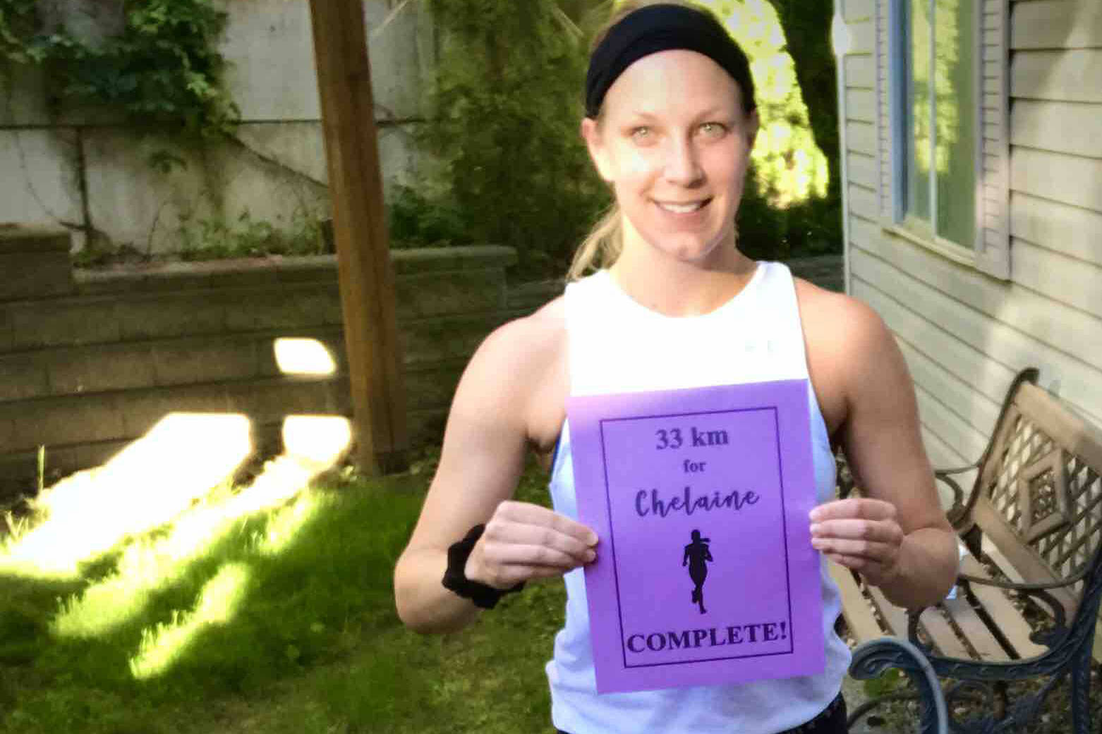 ‘Surprise’ Salmon Arm woman finishes 33K run for Armstrong amputee