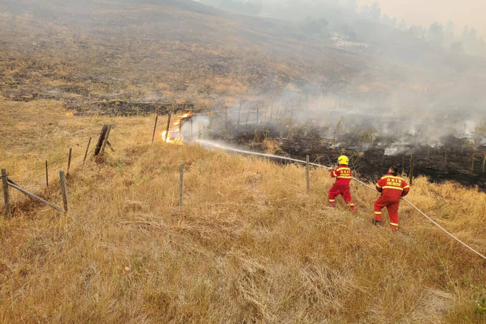 Jason Satterthwaite and his 16-year-old son, Aiden, fought on the frontlines of the White Rock Lake wildfire together for the Okanagan Indian Band Fire Department. (Jason Satterthwaite - Facebook)