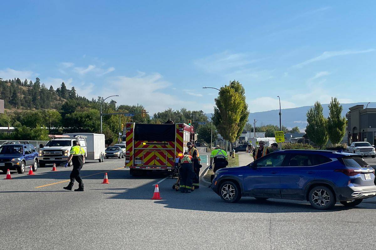 Cyclist hit on Enterprise Way. (Gary Barnes/ Capital News)
