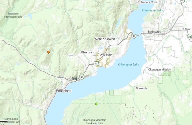 Map of the Jack Creek Wildfire (BC Wildfire Service)
