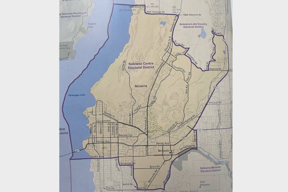 New 麻豆精选 Centre provincial riding as proposed by the B.C. Electoral Boundaries Commission. (Photo/Capital News)
