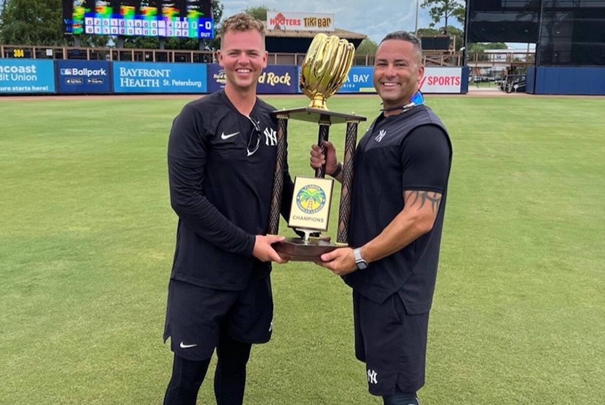 Kelowna's Isiah McDonald won the Florida Complex League's strength and conditioning coach of the year in his first season with the New York Yankees organization. (Contributed)