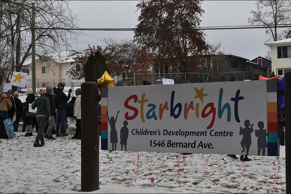 A crowd of around 150 people gathered at Starbright child development care centre to celebrate their new two-year extension but also to continue their fight to keep the centre alive. (Jordy Cunningham/Capital News)