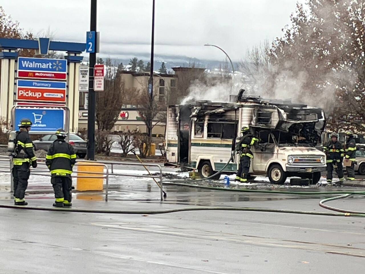 Motorhome burns in Kelowna Walmart parking lot Kelowna Capital News