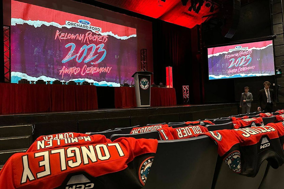 The Kelowna Rockets hosted their award ceremony for the 2022-23 season from the Kelowna Community Theatre on Sunday, March 26. (Brittany Webster- Black Press Photo)