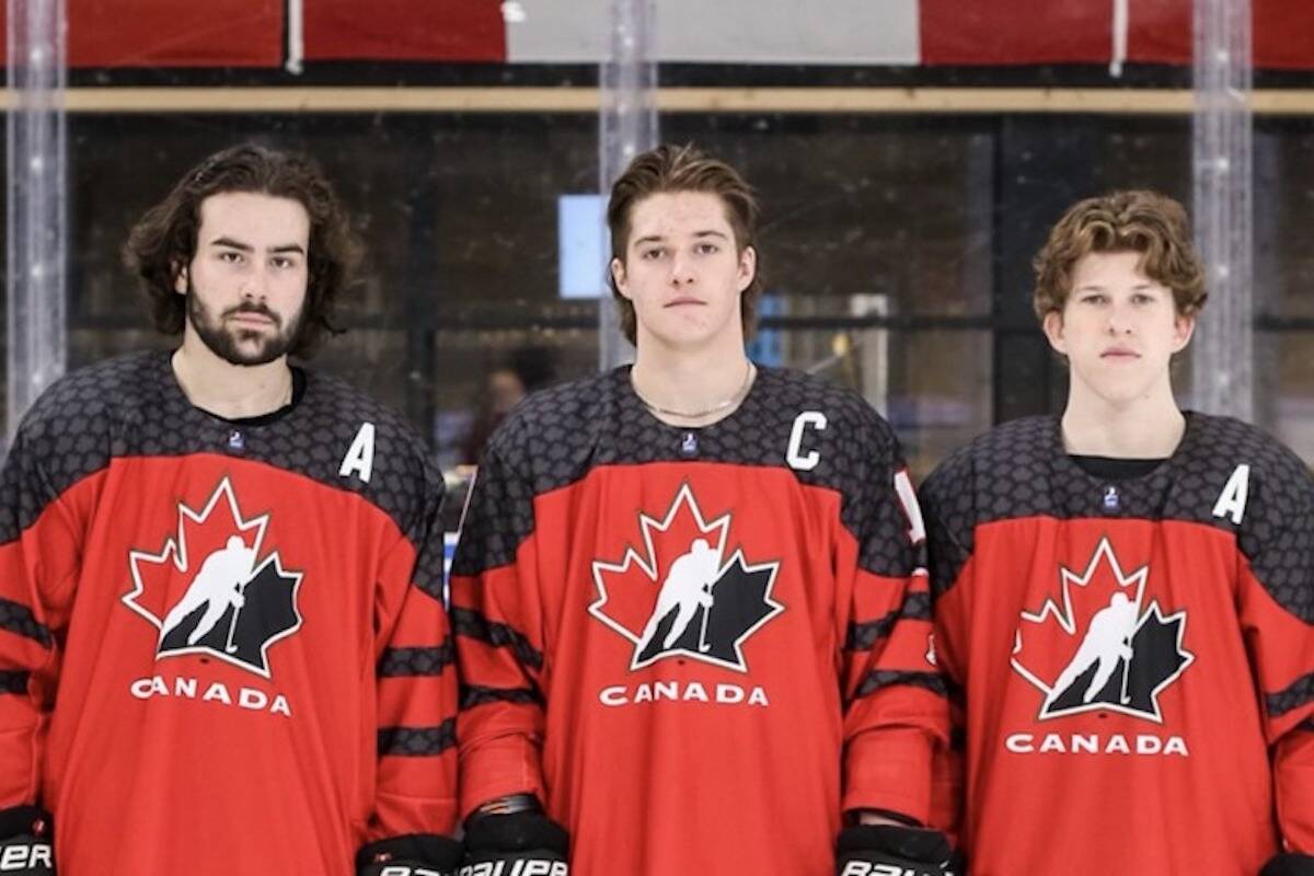 Andrew Cristall (right) is an assistant captain for Hockey Canada at the U18 World Hockey Championships starting in Switzerland this week. (Hockey Canada)