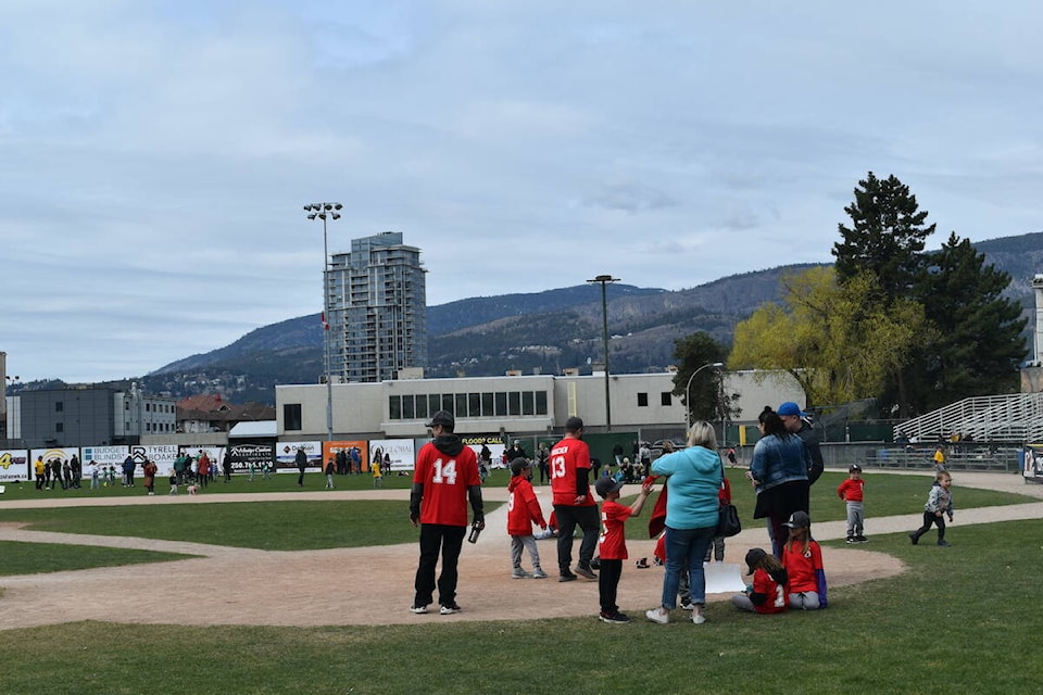 The Central Okanagan Minor Baseball Association (COMBA) held their opening day festivities on Saturday, April 22 at Elks Stadium. (Jordy Cunningham/Capital News)