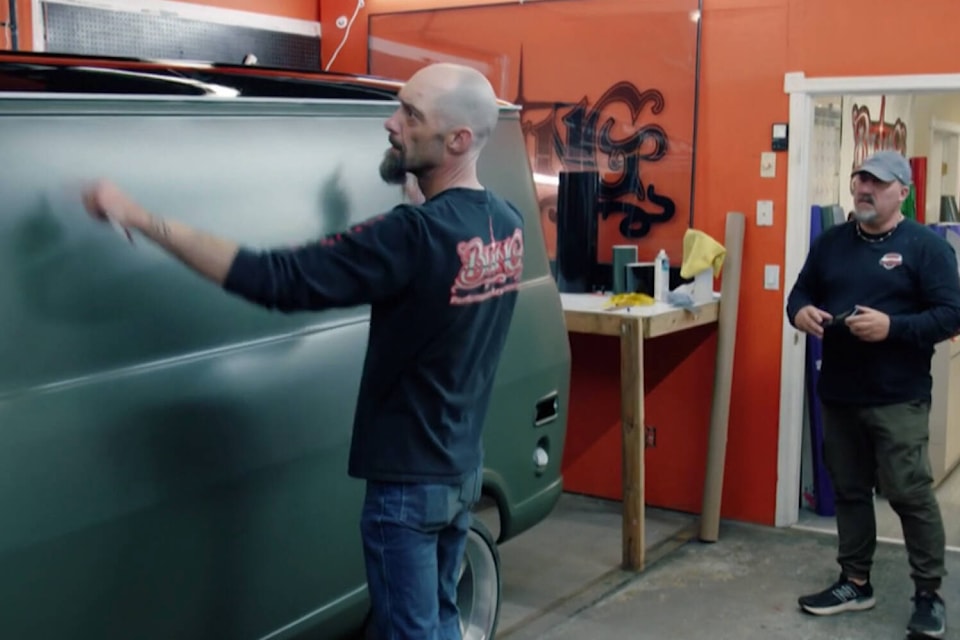Bling Performance in Penticton did a vinyl wrap on a 1969 van which appears in episode 3 of Discovery Channel㽶Ƶֱs Bush Wreck Rescue, starring Okanagan custom car builder Bill Desrosier. (Still from Bush Wreck Rescue)