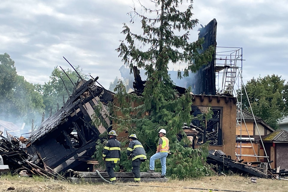 The Jennens House, a heritage house in Kelowna, went up in flames for the second time in less than a year Saturday, June 17 around 3:30 a.m. (Jordy Cunningham- Capital News)