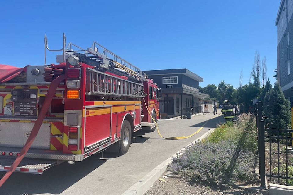 Fire behind Heath House on Highway 97 N. 