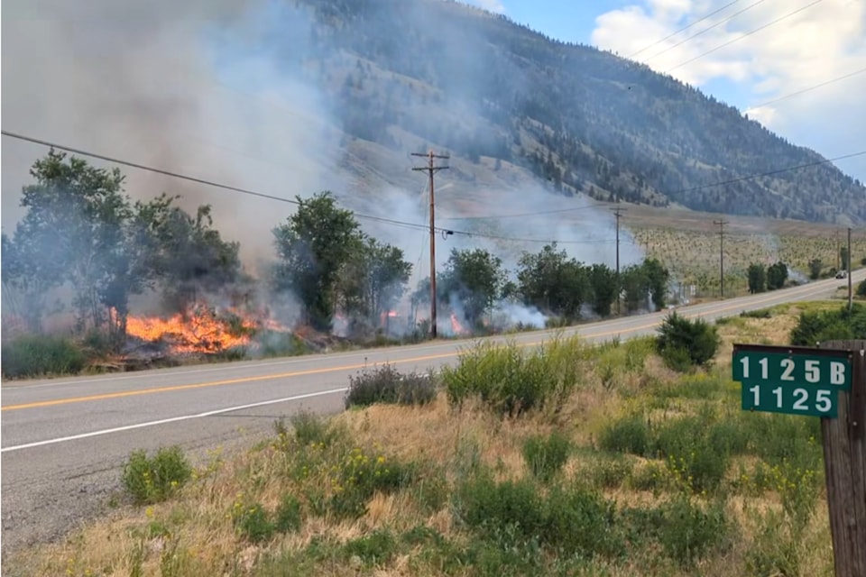 A roadside fire on Highway 3 south of Cawston was extinguished on June 13. The cause is listed as human activity by the BC Wildfire Service. 