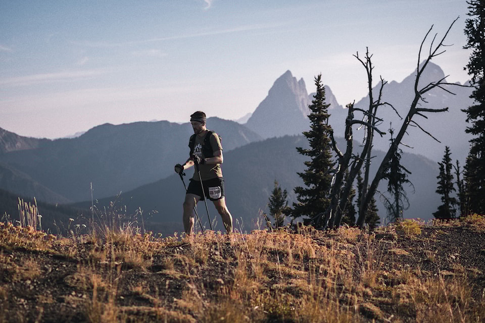 A racer on the Skyline trail, in Manning Park, during the 2025 Fat Dog 120 over Aug. 8 to 10. 