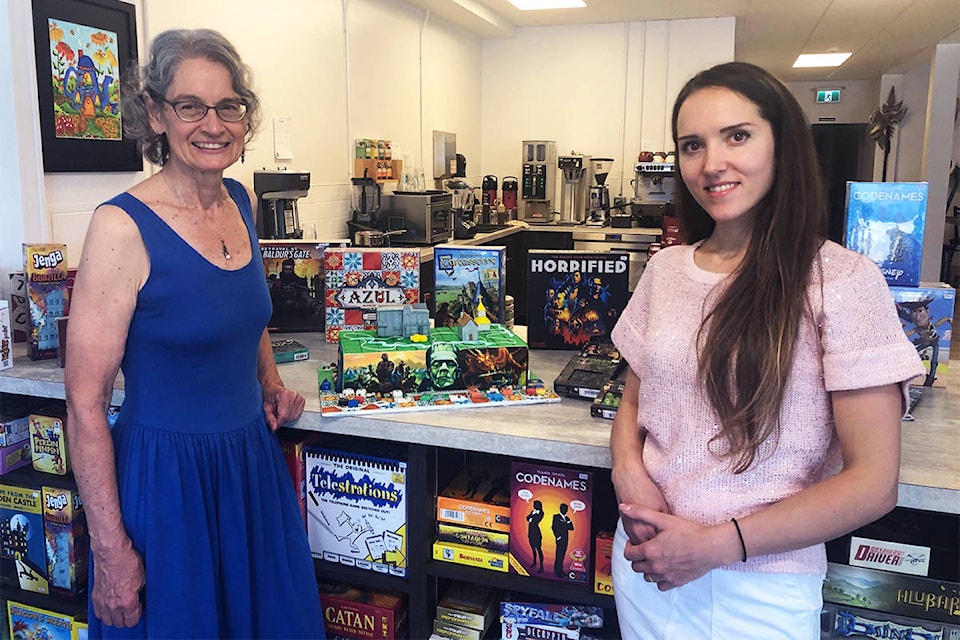 Marilyn Courtenay (left), owner of the Boarding House Cafe in Vernon, received a special visit from Natalia Shevchenko, winner of the Great Canadian Baking Show’s third season, on Saturday, Aug. 15, 2020. (Brendan Shykora - Morning Star)