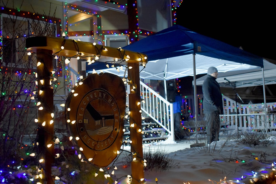 Discovery House turned the lights on their Winnipeg Street building on Dec. 18 as part of their annual Shed the Light on Addiction campaign. Staff, such as operations manager Blaine Russel, pictured here, as well as former and current clients of the program and elected officials all spoke at the ceremony. (Brennan Phillips - Western News)