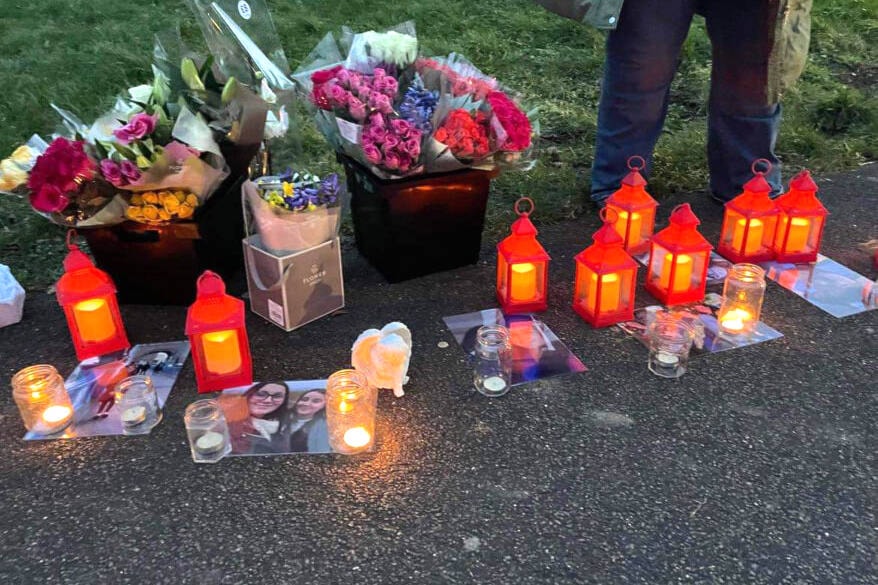 Candles, flowers and photos are laid during a vigil for Vernon’s Ashley Wadsworth in Chelmsford, Essex, where she was murdered. (Contributed)