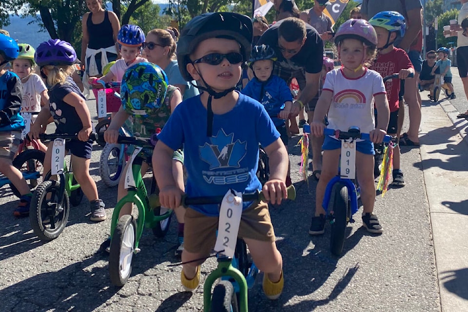 Luke Noort, 3, and many other kids get ready at the start line of the 2022 Piccolofondo kids’ race down Lakeshore Drive Saturday, July 9. (contributed)